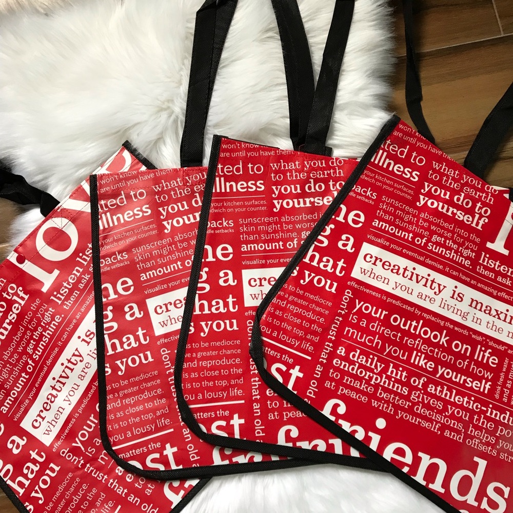 Lululemon reusable shopping totes handbags Red new - Picture 6 of 7